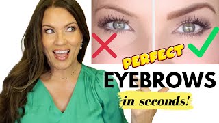 EASY BROW HACK The BEST Eyebrow Makeup Tutorial EVER MATURE THIN SPARSE BROWS [upl. by Furiya683]