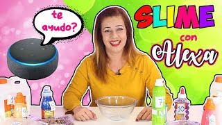 ALEXA ELIGE MI SLIME 2  Qué le puedes preguntar a Alexa  Slime Challenge con Amazon Echo Alexa [upl. by Seldun121]