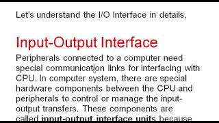 What is InputOutput interface and why is it required PRIYA SOM [upl. by Aronos299]