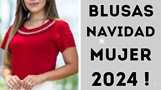 BLUSAS TENDENCIA NAVIDAD 202324 ESTILOS NUEVO BLUSAS ELEGANTES [upl. by Nottus878]