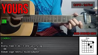 JIN – YOURS  Guitar Tutorial  LYRICS and CHORDS  Cover [upl. by Yniatirb790]