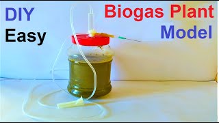 biogas plant working model making  science project  howtofunda  source of energy [upl. by Ettenej]