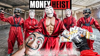 PARKOUR VS MONEY HEIST 2  No ESCAPE for BAD GUYS as POLICE close in BELLA CIAO REMIX  Epic POV [upl. by Cynar]