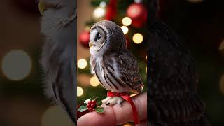 Christmas Owls 🎅❤️🎄 christmas christmasmusic owl owls [upl. by Aicekal]