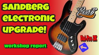 How to make a good bass better SANDBERG CALIFORNIA BASS gets Hotwire pickups and EAST electronics [upl. by Koa]