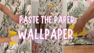 How to Apply Paste the Paper Wallpaper 👉Hanging Wallpaper with Glue 👉 DIY Wallpaper Installation [upl. by Adnylam]