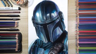 Drawing The Mandalorian Din Djarin  Fame Art [upl. by Laucsap]