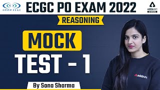 ECGC PO EXAM 2022  Reasoning  Mock Test 1  By Sona Sharma [upl. by Enwad]