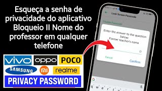 Segurança do nome do professor  3 maneiras de desbloquear o bloqueio de privacidade [upl. by Wein]