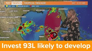 Saturday 7AM tropical update Invest 93L likely to develop in Gulf of Mexico [upl. by Assirahc]