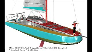 143m Scow Sail Yacht Marine PlywoodampEpoxy Construction LiftKeel Architectureamp Design Andrei Rochian [upl. by Bellda]