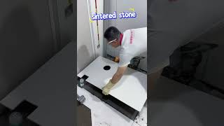 The process of cutting sintered stone to decorate the house floor sinteredstone [upl. by Ajnek]