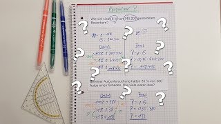 ☺Prozentwert berechnen für Dummies☺  mit Dreisatz und Formel [upl. by Tychon]