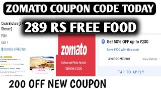 zomato coupon code today  zomato free food offer  200 off coupon [upl. by Fonsie120]