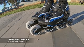 Powerslide R2 4x100 racing skate  Rolling Review [upl. by Hewet]