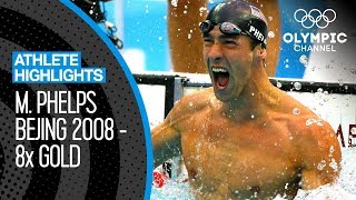 Michael Phelps 🇺🇸  All EIGHT Gold Medal Races at Beijing 2008  Athlete Highlights [upl. by Rotman]