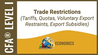 CFA® Level I Economics  Trade Restrictions Tariffs Quotas VERs Export Subsidies [upl. by Selig808]