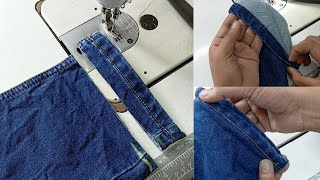 jeans pant lambai kam kaise karejeans pant Lenght originaljeanspantlength alterationjeanssewing [upl. by Christen282]