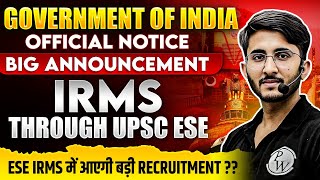 IRMS Through ESE  UPSC ESE Department Preference  ESE 2025 Latest Update [upl. by Hertzfeld879]