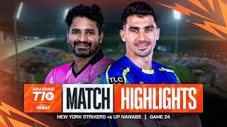 2024 Abu Dhabi T10 I Match 24 Highlights UP Nawabs vs New York Strikers  Season 8 [upl. by Apfel803]