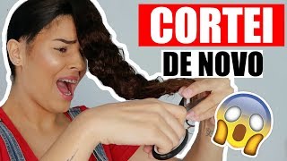 COMO CORTAR CABELO CACHEADO SOZINHA [upl. by Alina458]