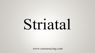 How To Say Striatal [upl. by Chemash253]