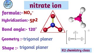 Bond angle molecular geometry of NO3 nitrate ion  by Khushboo yadav [upl. by Oidale]