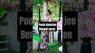 Pooja Banerjee Bengali saree look trending poojabanerjee pujasaree pujosong viralshort [upl. by Anilys]