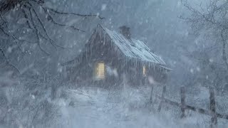 Blizzard Snowstorm amp Howling Wind in the Wooden Cabin  Calming Sounds for Sleep Chill amp Relax [upl. by Undry]