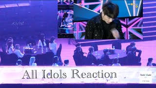 All Idols Reaction to BTS SMA 2019 Fake Love  VCR  IDOL  DAESANG  Encore Stage [upl. by Euseibbob]