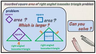 mathematics inscribed square area of right angled isosceles triangle problem [upl. by Adnalra]