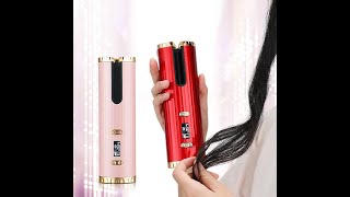 High quality portable electric rotating ceramic drum automatic wireless drum curler curling irons [upl. by Yc]