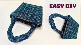 Bag Cutting and stitching  Bag Making At Home With Cloth  Easy DIY [upl. by Lehrer]