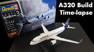 Revell Airbus A320 neo Lufthansa Timelapse Build Plane Model 1144 Scale [upl. by Ellimac37]