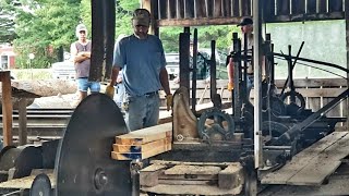 Sawmill in operation at Rock River Thresheree in Edgerton Wisconsin [upl. by Ellesij23]