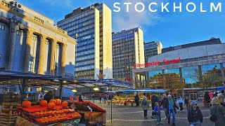 Stockholm Sergels Torg to Central Station Sunset Silent Walk  Sweden 4K [upl. by Rolecnahc]