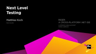 Teaser Next Level Testing Recorded at JetBrains Rider Night in Munich  March 2016 [upl. by Aniaz]