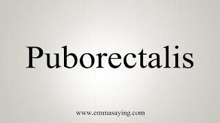 How To Say Puborectalis [upl. by Marget]