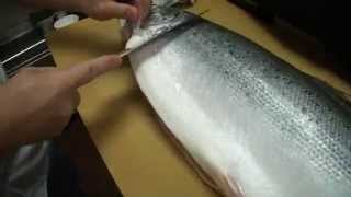 How To Fillet a Whole Salmon  How To Make Sushi Series [upl. by Anayi]