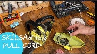 Skilsaw 1616 replacing pull rope Part 1 [upl. by Ainorev]