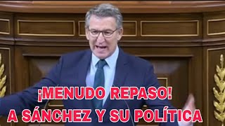 ¡¡¡Discurso completo Feijóo da un repaso a Sánchez y su política y se CABREA con Armengol [upl. by Monagan906]