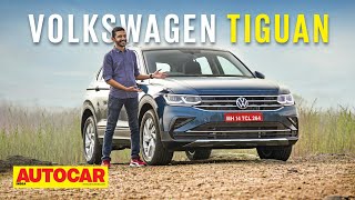 2021 Volkswagen Tiguan review  Premium VW SUV back as a 5 seater  First Drive  Autocar India [upl. by Llerred673]