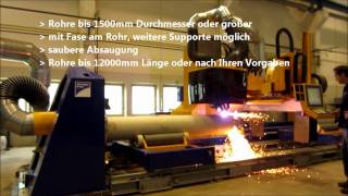 Rohrschneidanlage  Rohrschneider mit Fase Plasmatechnologie [upl. by Lohrman353]