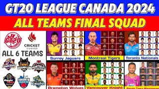 Global T20 Canada League 2024 all teams Squad I Gt20 Canada 2024 all teams Squad I Gt20 2024 Squads [upl. by Kapeed430]