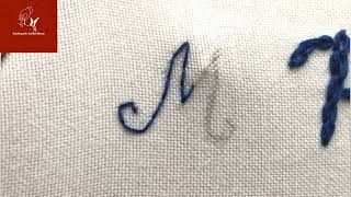 Floral monogram letter M how to stitch letterM Embroidery compilation Embroidery video Lets Explore [upl. by Nayrbo]