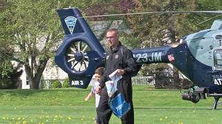 Massachusetts State Police Helicopter visits Meadow Brook School [upl. by Misab499]