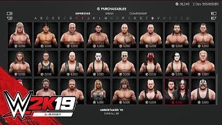 WWE 2K19 All Unlockables Superstars Legends Arenas amp Championships [upl. by Tubb]