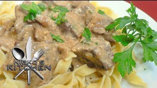 EASY BEEF STROGANOFF  VIDEO RECIPE [upl. by Sutsugua351]