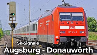 InterCity 2082 Augsburg  Donauwörth  Treuchtlingen Führerstandsmitfahrt Mit SkSignalen amp BR 101 [upl. by Neyut]