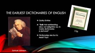 History of English the English Dictionary Lexicography [upl. by Ariaic487]